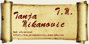 Tanja Mikanović vizit kartica